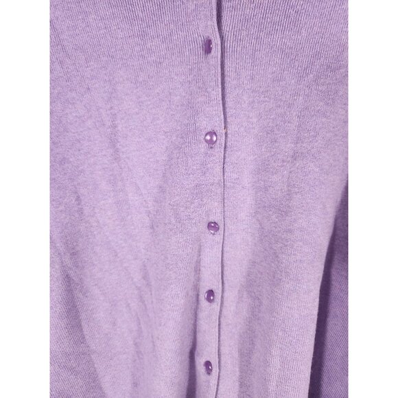 NWOT Womens Lavender Cardigan Sweater Cotton Preppy Romantic Careercore 2X - Picture 3 of 4